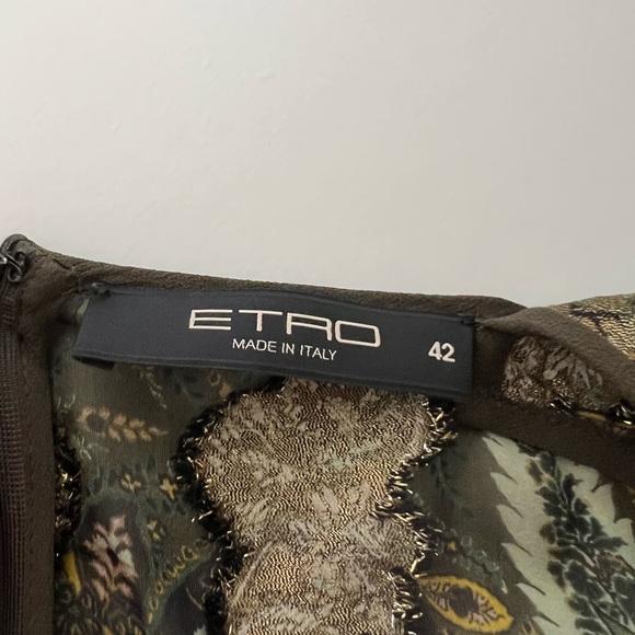 Etro silk first line elegant dress with slip dress with floral details - Picture 7 of 7